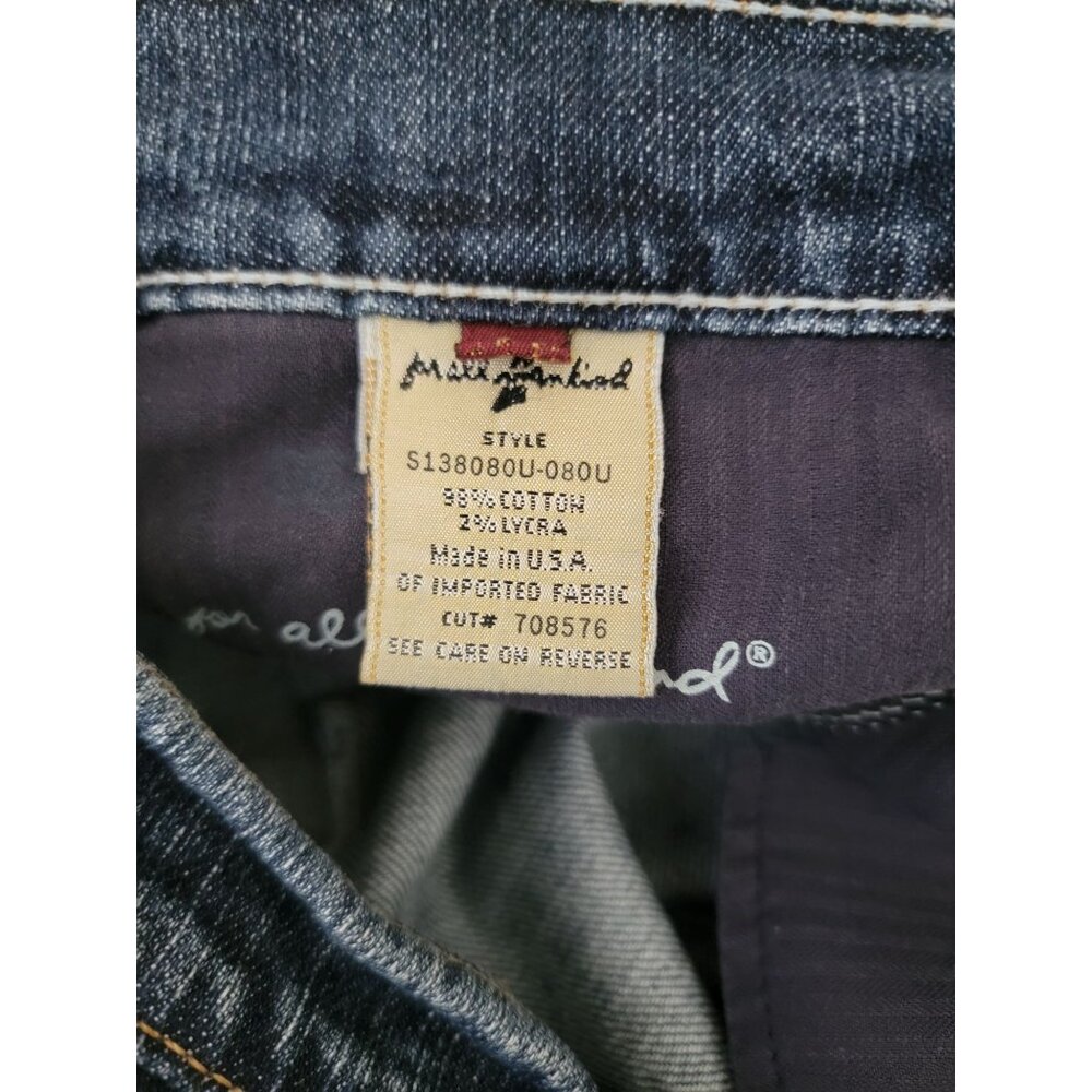 7 For All Mankind Women's Long Denim Jean Skirt w/ Button Fly & Frayed Hem Sz 29 - Picture 9 of 10